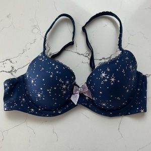Victoria’s Secret Women’s BODY BY VICTORIA Starry Night Lined Demi Bra Size 34B